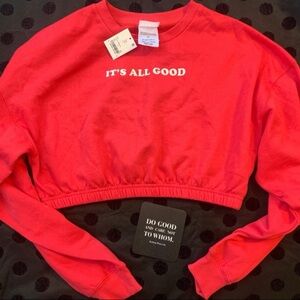 Freeze Women’s XS Cropped Sweatshirt “It’s All Good” New With Tags